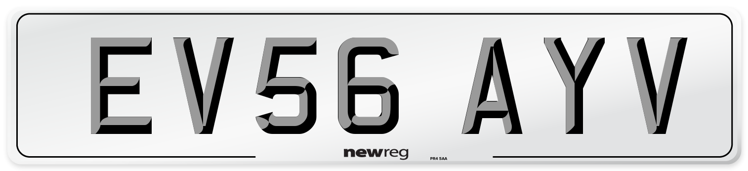 EV56 AYV Number Plate from New Reg